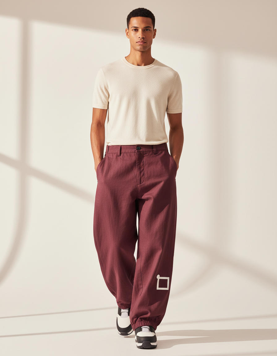 Pantalon Snow Baggy - Bordeaux Coton