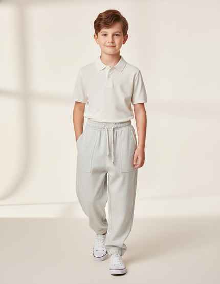 Pantalon Baggy Gris Clair Ample Confortable Enfant - Molleton