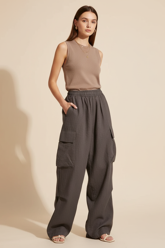Pantalon Baggy Militaire Femme - Kaki Lin