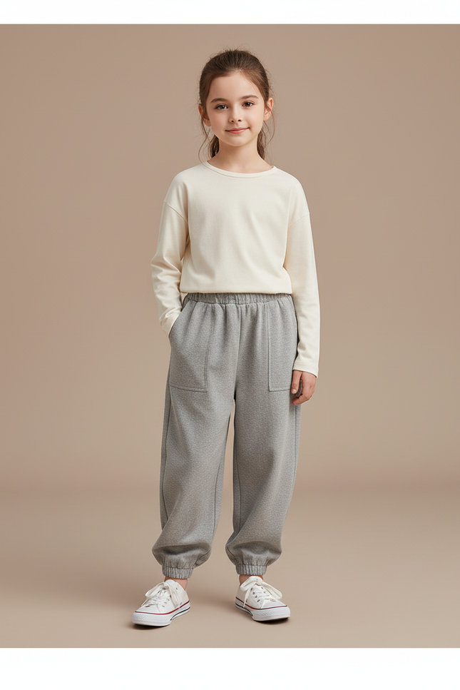 Pantalon Baggy Gris Ample Confortable Enfant - Molleton