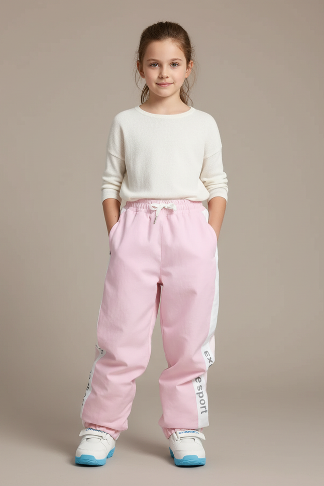 Pantalon Baggy Rose Ample Décontracté Enfant Sport - Polyester