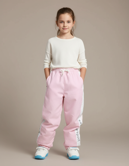 Pantalon Baggy Rose Ample Décontracté Enfant Sport - Polyester