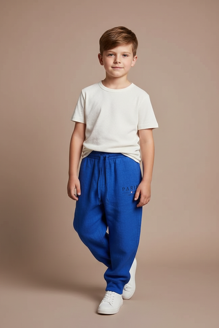 Pantalon Baggy Bleu Royal Lin Imprimé PARIS Enfant