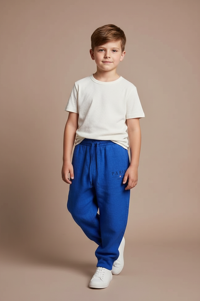 Pantalon Baggy Bleu Royal Lin Imprimé PARIS Enfant