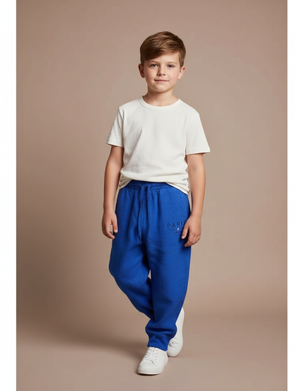 Pantalon Baggy Bleu Royal Lin Imprimé PARIS Enfant