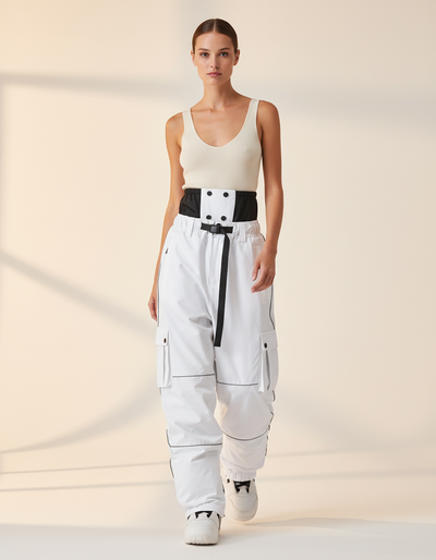 Pantalon Baggy Femme Blanc
