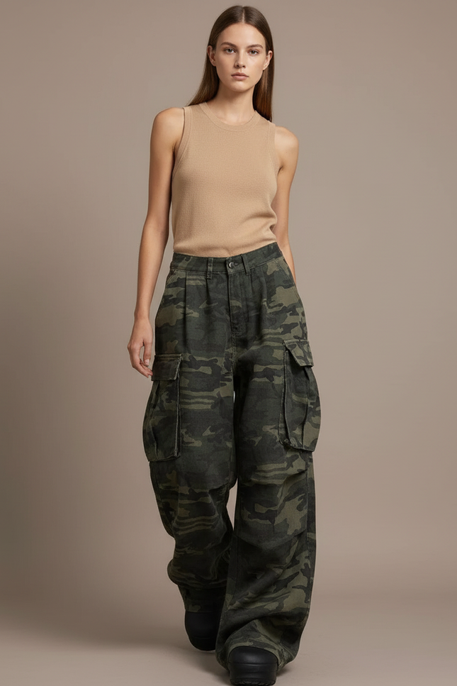 Pantalon Camo Baggy - Imprimé Toile