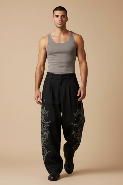 Pantalon Baggy Hip Hop - Noir Toile