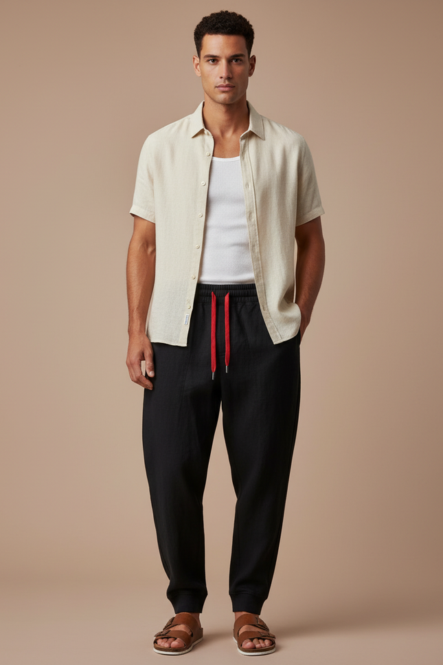 Pantalon Baggy Homme Noir Jogging - Lin
