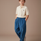 Pantalon Baggy Côtelé Bleu Ample Élastique Enfant - Cordé