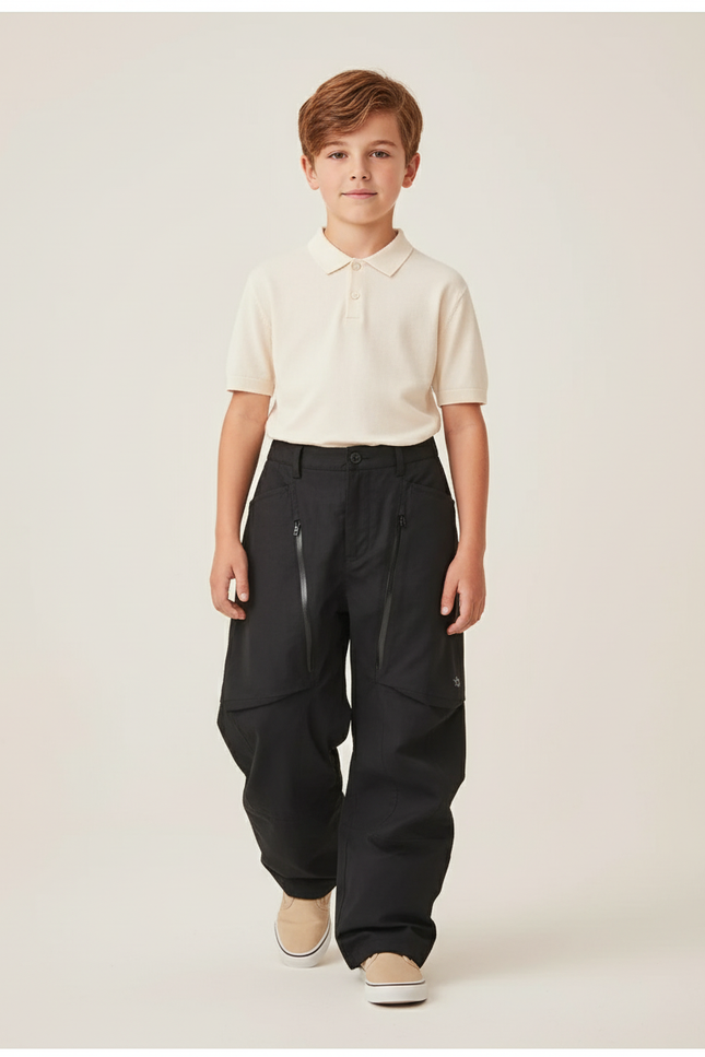 Pantalon Baggy Noir Ample Imperméable Enfant - Polyester