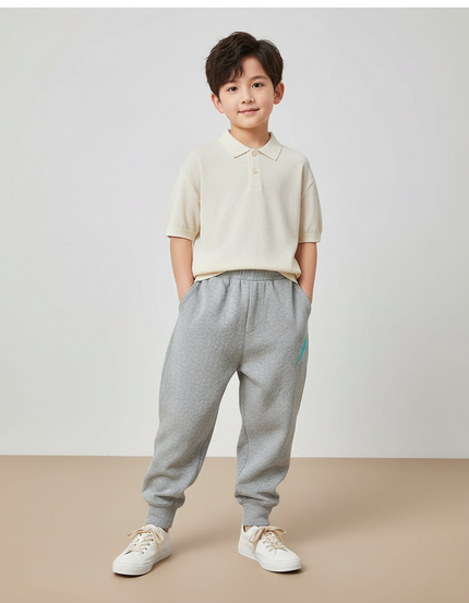 Pantalon Baggy Gris Molleton Confortable Ample Enfant