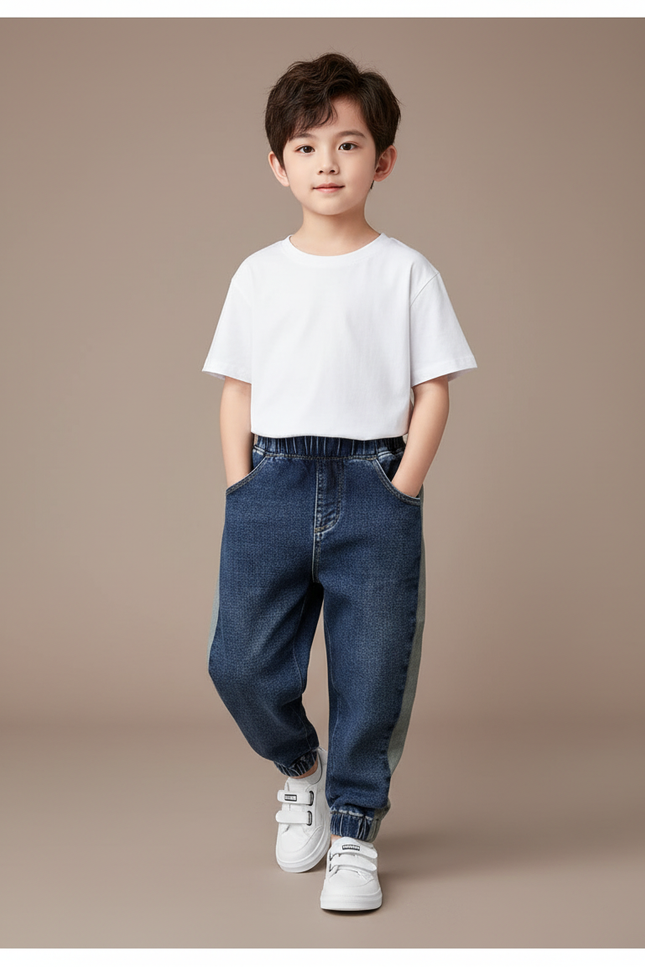 Pantalon Baggy Denim Bleu Ample Garçon Coton - Jean