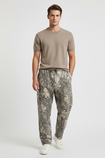 Pantalon Baggy Camouflage Ample Décontracté Cordon Homme - Multicolore Molleton
