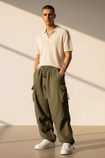 Pantalon Militaire Baggy - Kaki Toile