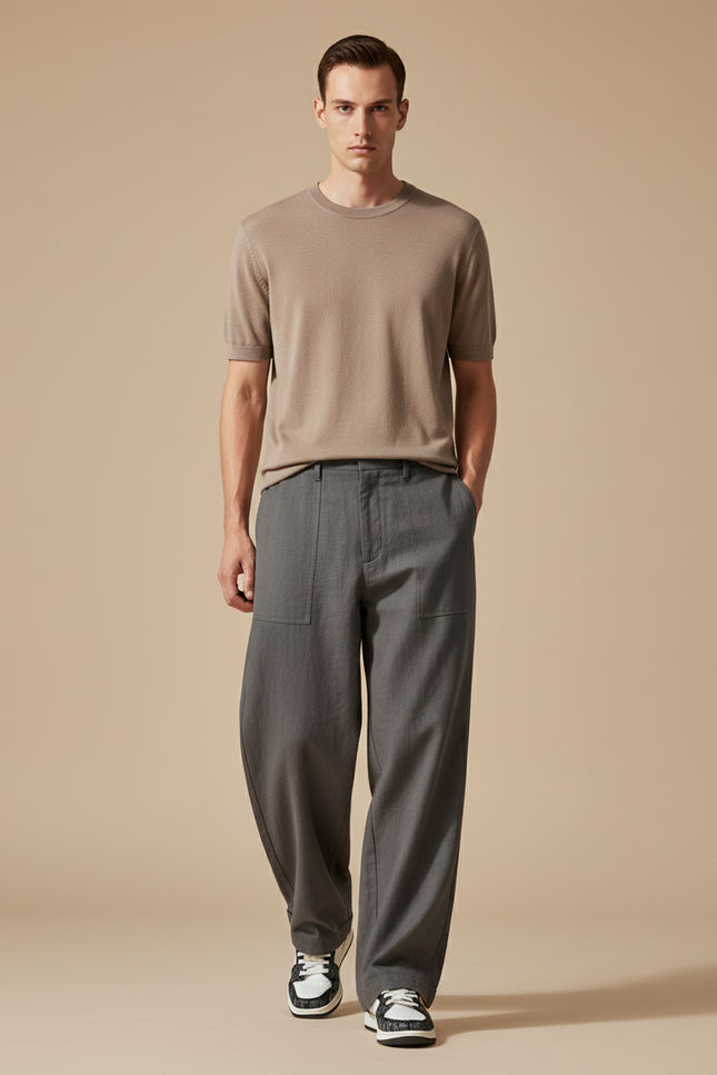 Pantalon Baggy Tailoring - Gris Laine