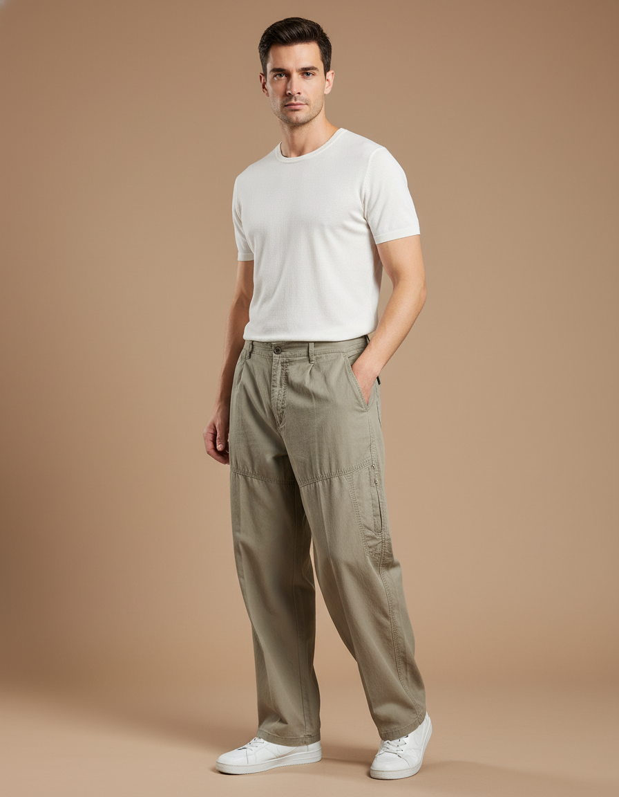Pantalon Baggy Kaki - Toile