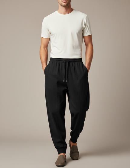 Pantalon Baggy Noir Ample Coton Homme Sport Décontracté