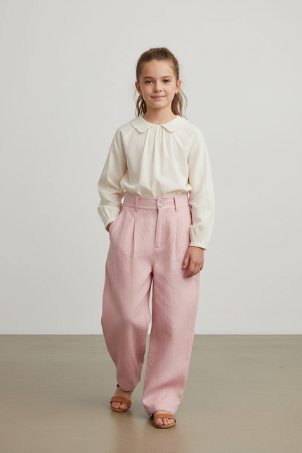 Pantalon Baggy Rose Lin Ample Confortable Enfant