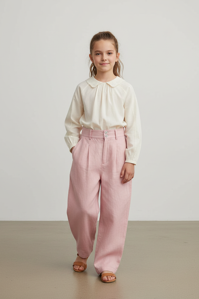 Pantalon Baggy Rose Lin Ample Confortable Enfant