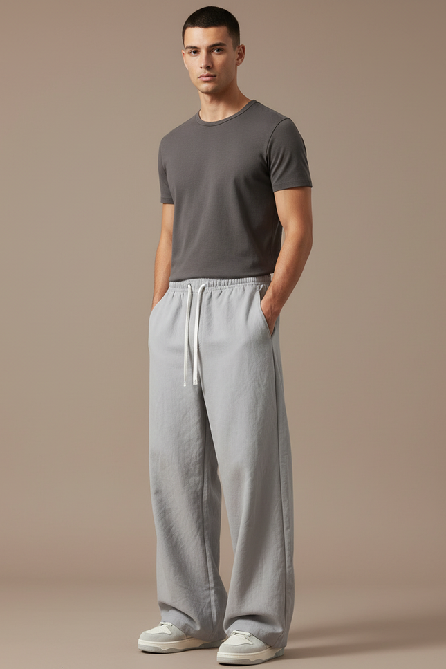 Pantalon Baggy Fluide - Gris Lin