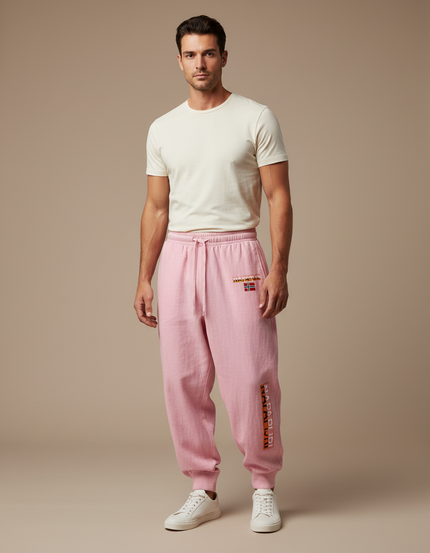 Pantalon Baggy Rose Imprimé Cordon Molleton Homme