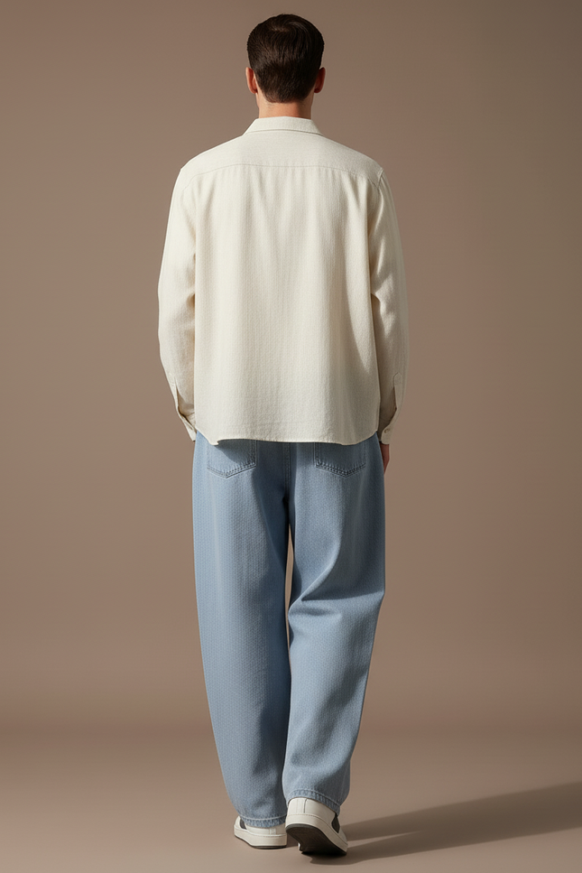Pantalon Baggy Bleu Clair - Jean - vue 2