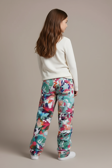 Pantalon Baggy Camouflage Coloré Fille Imperméable Hiver - Multicolore Polyester - vue 2
