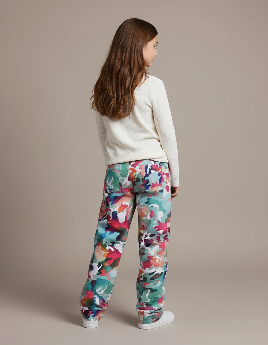 Pantalon Baggy Camouflage Coloré Fille Imperméable Hiver - Multicolore Polyester - vue 2