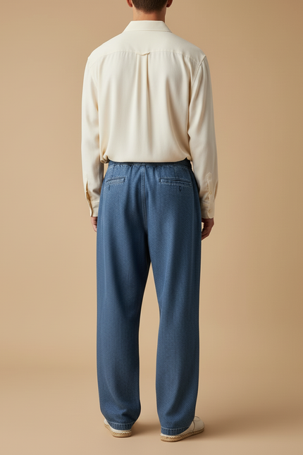 Pantalon Baggy Denim Bleu Ample Décontracté Homme - Jean - vue 2