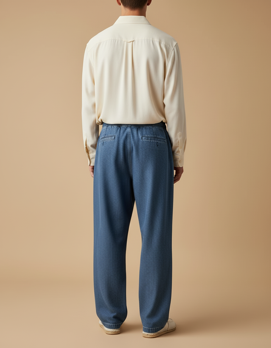 Pantalon Baggy Denim Bleu Ample Décontracté Homme - Jean - vue 2