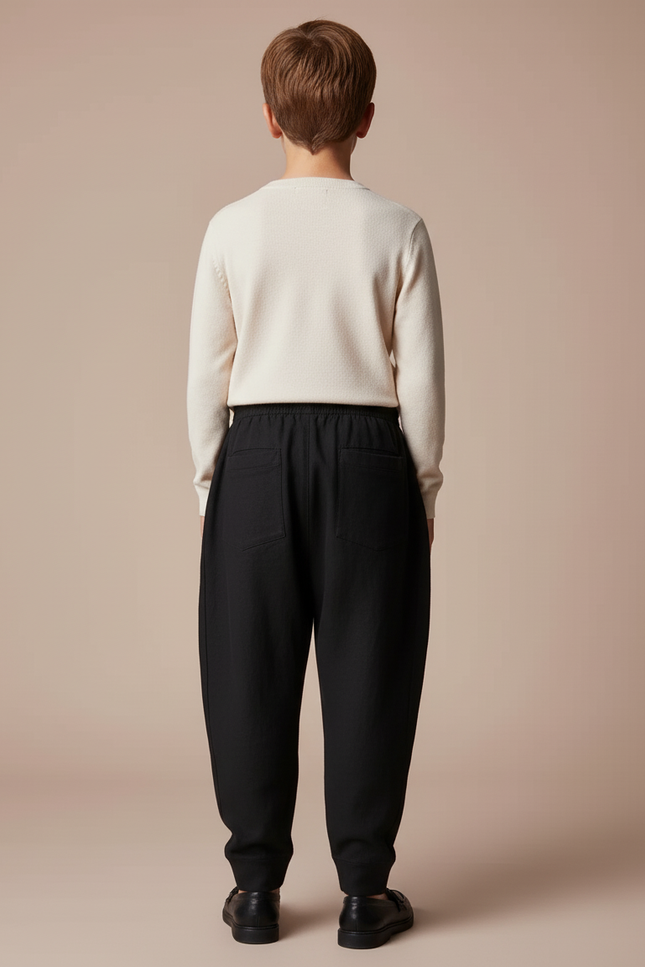 Pantalon Baggy Noir Ample Cordon Imprimé PARIS Enfant - Molleton - vue 2