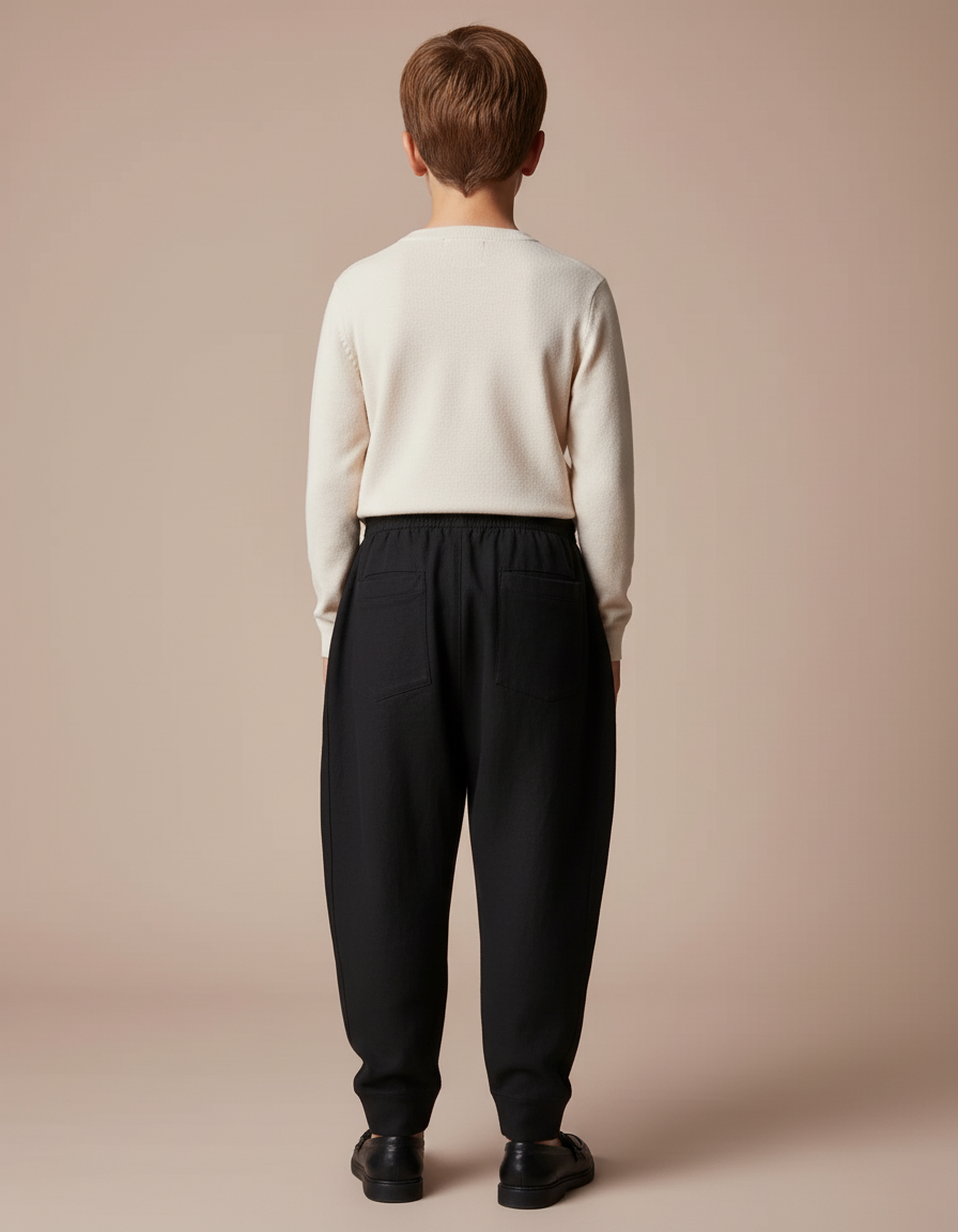 Pantalon Baggy Noir Ample Cordon Imprimé PARIS Enfant - Molleton - vue 2