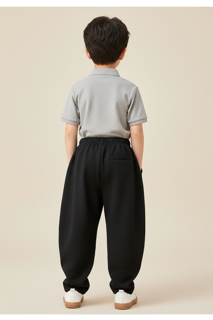 Pantalon Baggy Garçon Noir Jogging - Molleton - vue 2