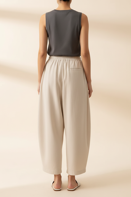 Pantalon Baggy Beige Femme - Molleton - vue 2