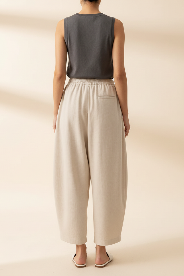 Pantalon Baggy Beige Femme - Molleton - vue 2