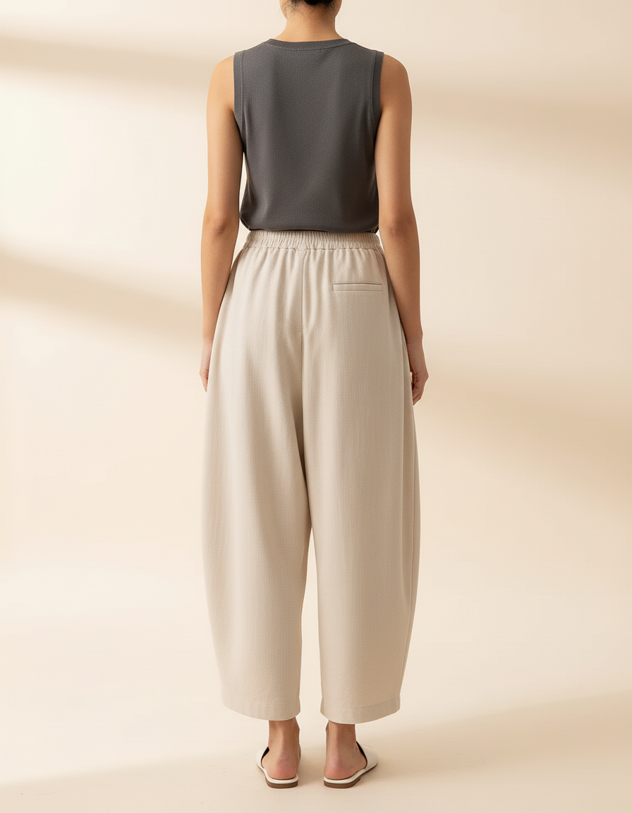 Pantalon Baggy Beige Femme - Molleton - vue 2