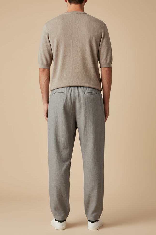 Pantalon Baggy Gris Clair Coton Ample Décontracté Homme - vue 2