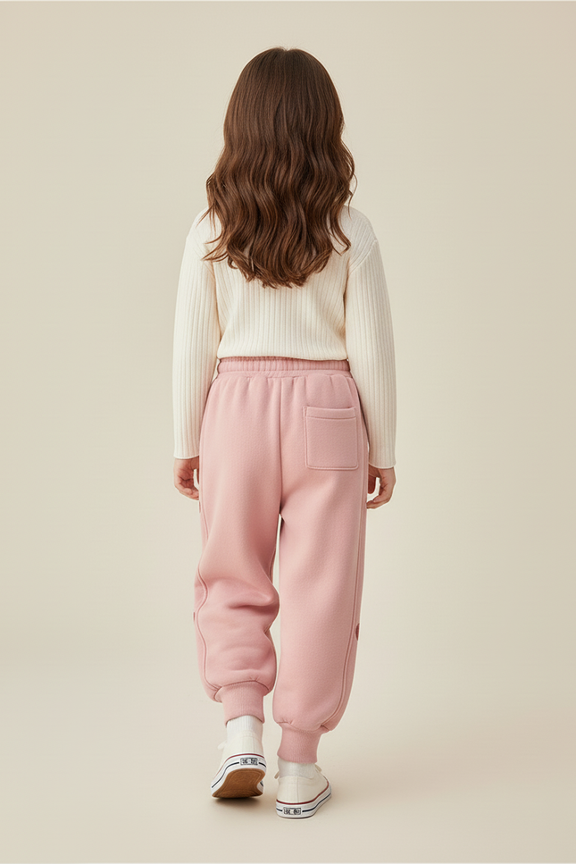 Pantalon Baggy Rose Velours Lapin Cœurs Hiver - Molleton - vue 2