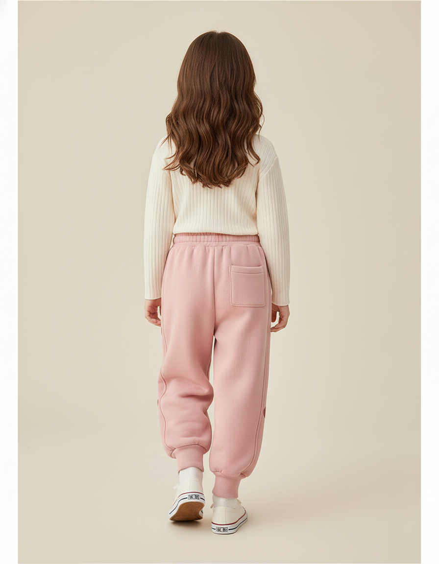 Pantalon Baggy Rose Velours Lapin Cœurs Hiver - Molleton - vue 2