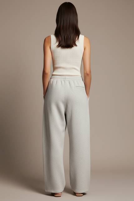 Pantalon Baggy Gris Imprimé Tribal Décontracté Ample - Molleton - vue 2