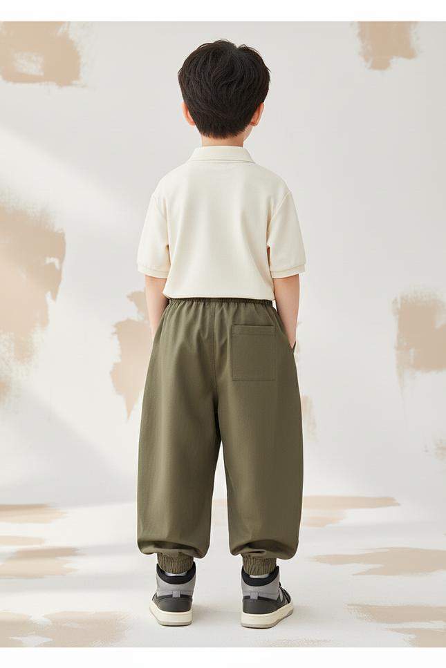 Pantalon Baggy Kaki Ample Cargo Garçon Décontracté - Toile - vue 2
