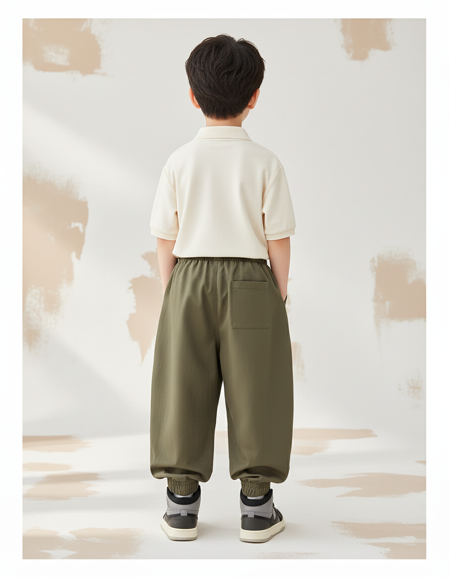 Pantalon Baggy Kaki Ample Cargo Garçon Décontracté - Toile - vue 2