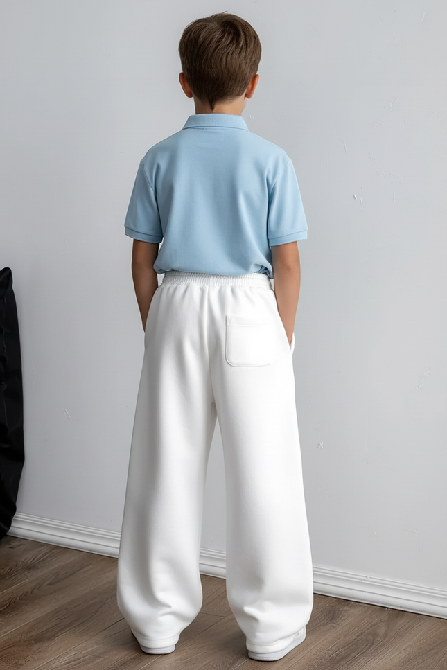 Pantalon Baggy Blanc Imprimé US Papillon Décontracté - Molleton - vue 2