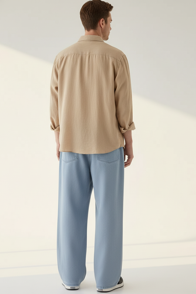 Pantalon Coupe Baggy - Bleu Jean - vue 2