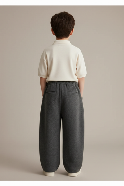 Pantalon Baggy Gris Molleton Ample Garçon Hiver - vue 2