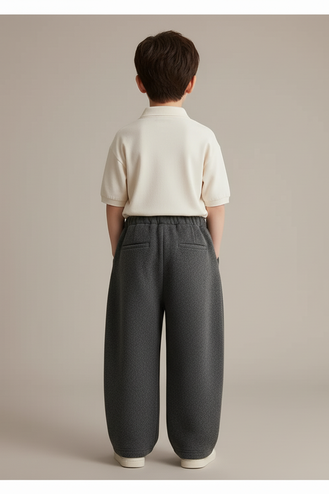 Pantalon Baggy Gris Molleton Ample Garçon Hiver - vue 2