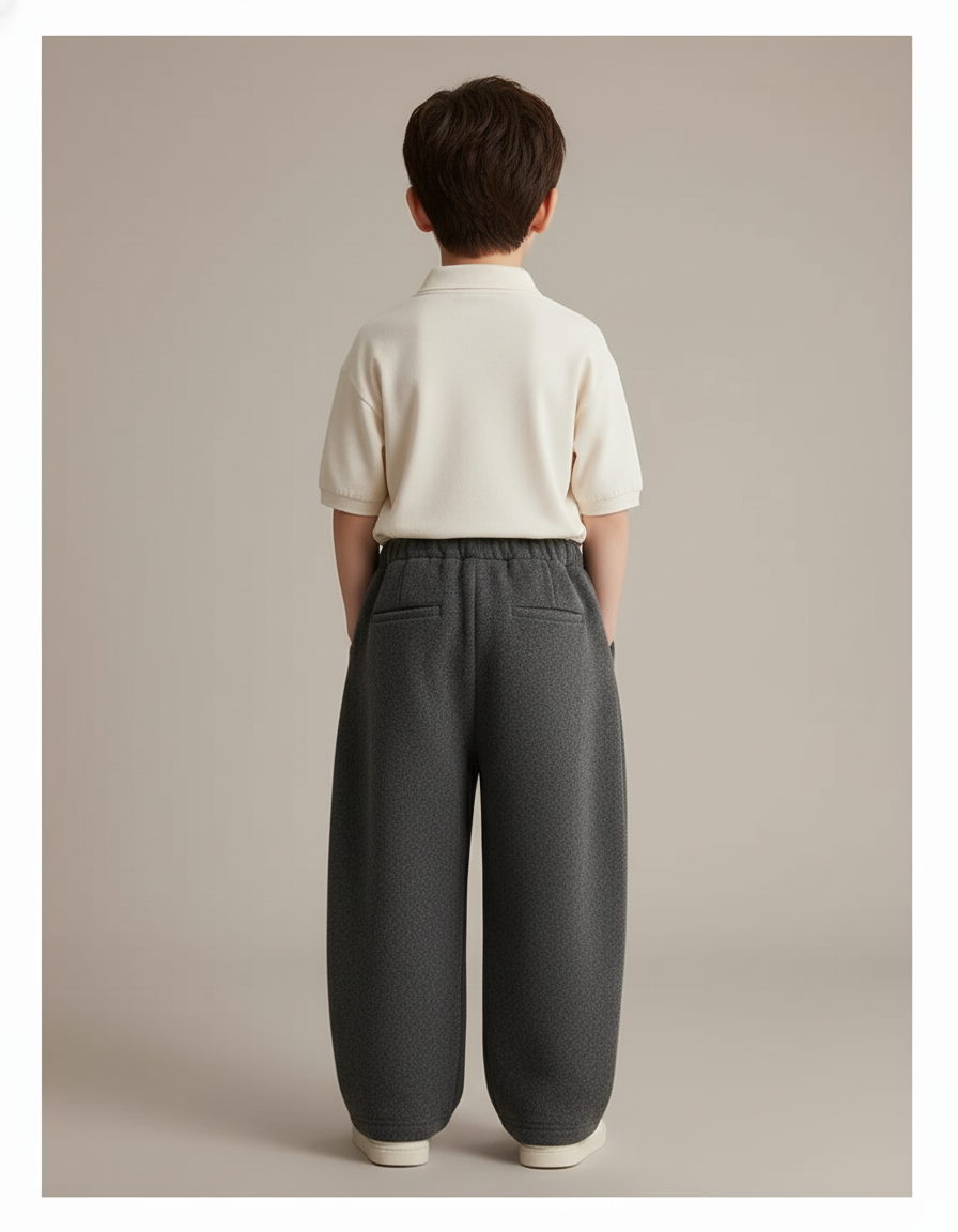 Pantalon Baggy Gris Molleton Ample Garçon Hiver - vue 2