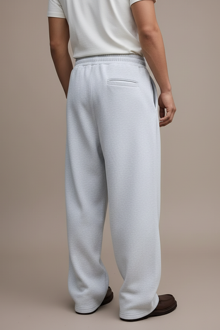 Pantalon Baggy Gris Clair Ample Cordon Décontracté - Molleton - vue 2