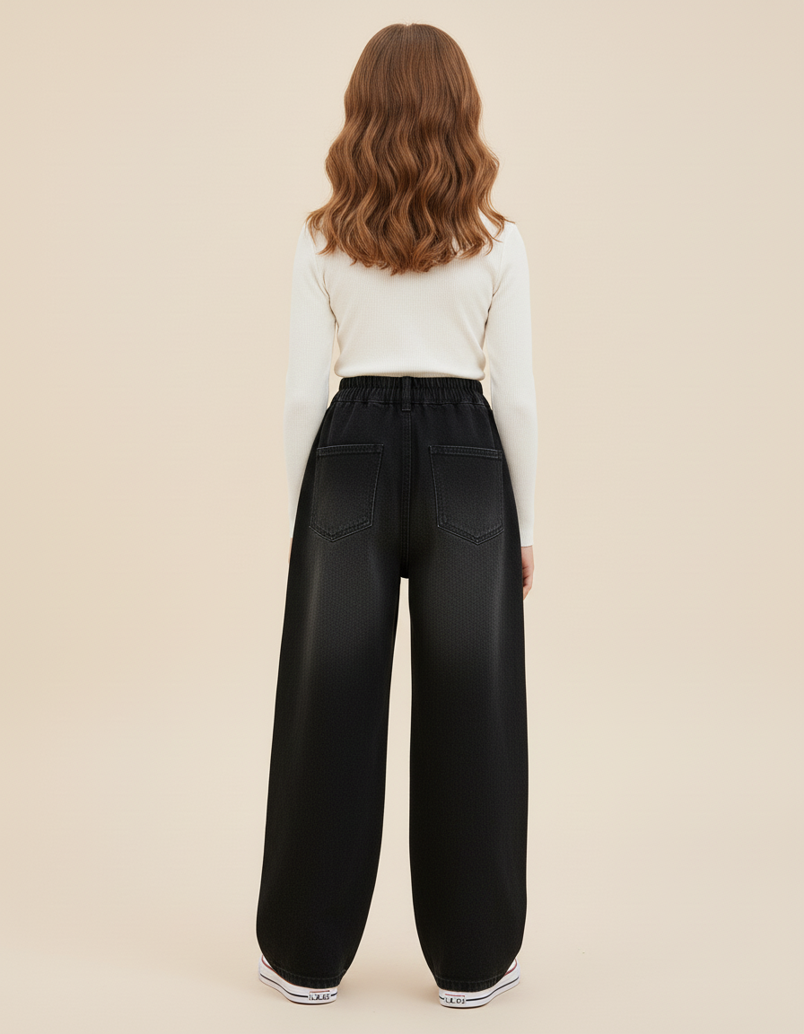 Pantalon Baggy Noir Dégradé Ample Denim Enfant - Jean - vue 2